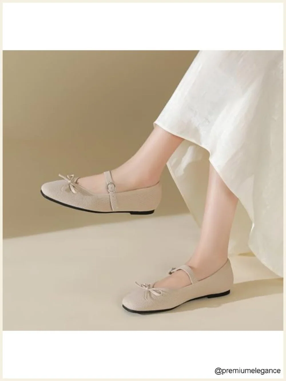 Women's Square Toe Knit Flats with Ankle Strap, Washable Dressy Mary Jane